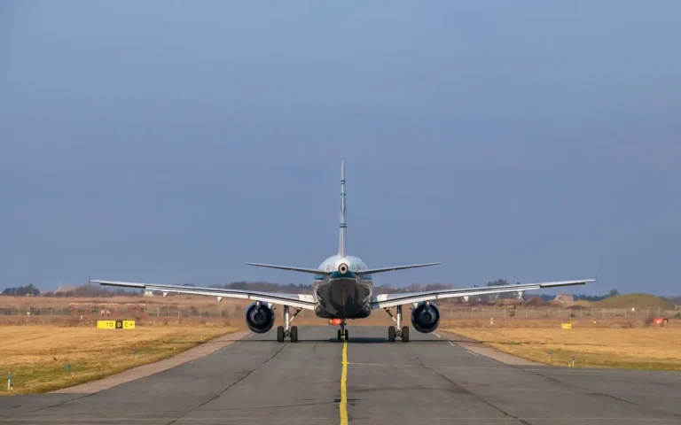 Airliner on the runway near Tulsa International Airport in north Tulsa, OK