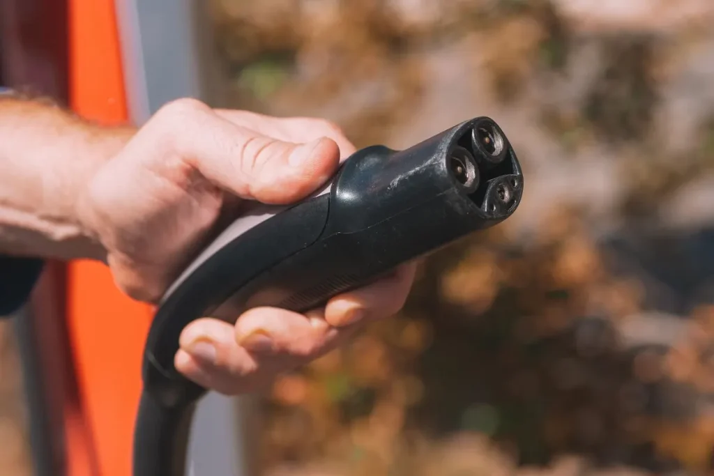 EV charging connector for a Level 2 home charger