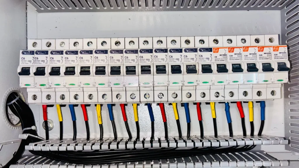 Upgraded breaker panel with new circuit breakers in Owasso, OK